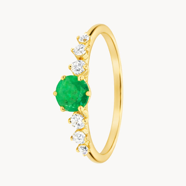 ANILLO ESMERALDA Y DIAMANTES ARISHA