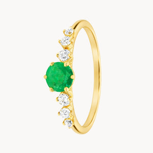 ANILLO ESMERALDA Y DIAMANTES ARISHA