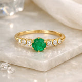 ANILLO ESMERALDA Y DIAMANTES ARISHA