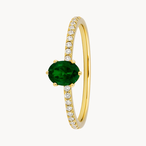 JAIDA EMERALD AND DIAMOND RING