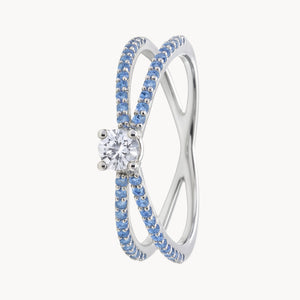 ANILLO TOPACIOS LONDON BLUE Y DIAMANTES LOUISE