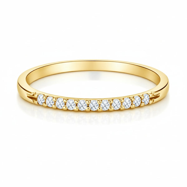 ANILLO MEDIA ALIANZA CON DIAMANTES 0.10 QUILATES FABIOLA