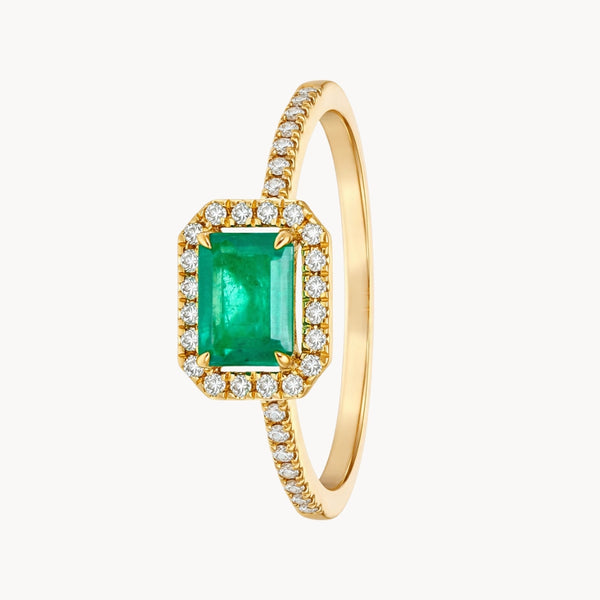 ANILLO ESMERALDA Y DIAMANTES MACIE