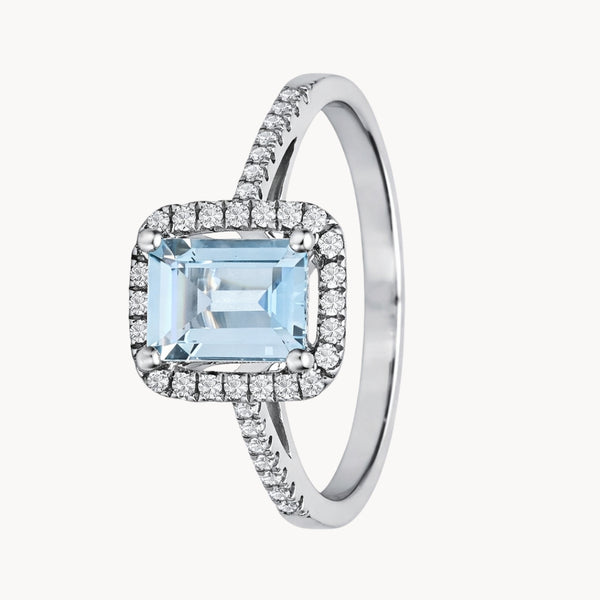 ANILLO CON AGUAMARINA Y DIAMANTES KATIE