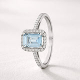 ANILLO CON AGUAMARINA Y DIAMANTES KATIE