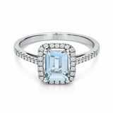 ANILLO CON AGUAMARINA Y DIAMANTES KATIE