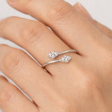 ANILLO ABIERTO ROMBOS CON DIAMANTES NURA