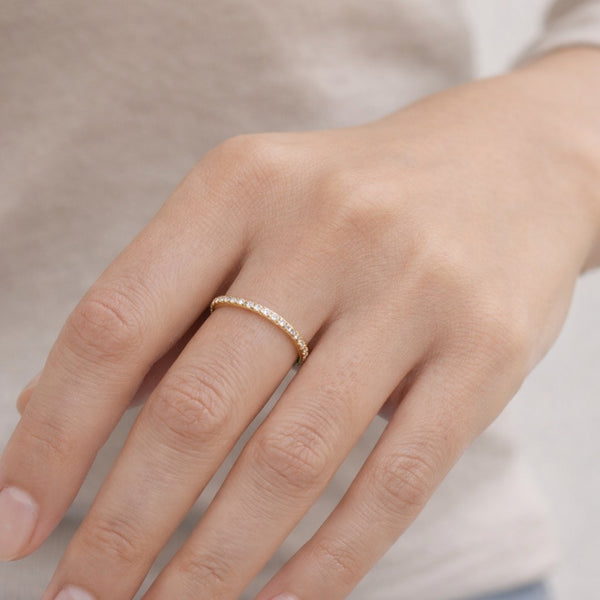 Half wedding band ring with 0.20 carat diamonds NAIA