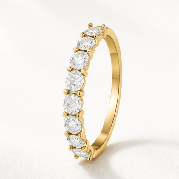 ANILLO MEDIA ALIANZA CON DIAMANTES 0.34 QUILATES RAISEL