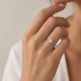 ANILLO ROSETON DE DIAMANTES CON PAVE