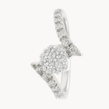 CROSSOVER DIAMOND FLOWER RING