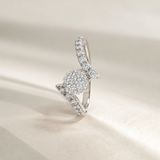 CROSSOVER DIAMOND FLOWER RING