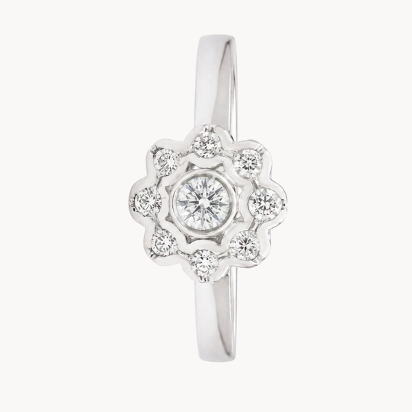 WAVY FLOWER DIAMOND RING