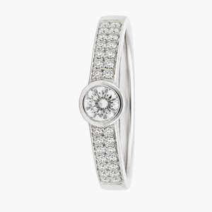 ANILLO DIAMANTE EN BISEL CON DOBLE PAVE