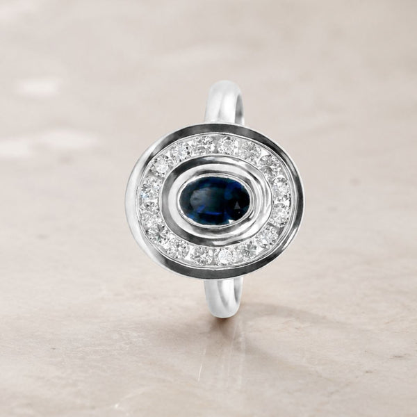 ANILLO ZAFIRO Y DIAMANTES JOSIE
