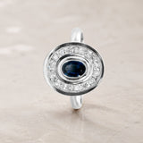ANEL DE SAFIRA E DIAMANTES JOSIE