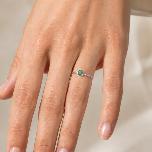 ANILLO ESMERALDA Y DIAMANTES BRIGITTE