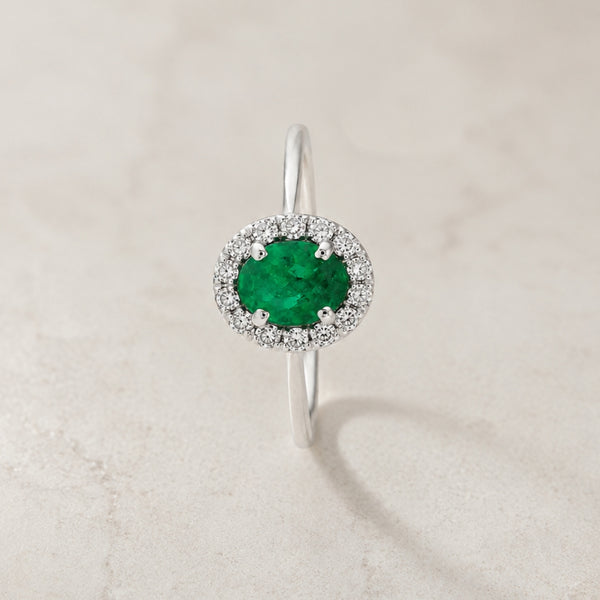 ANILLO ESMERALDA Y DIAMANTES BRIGITTE