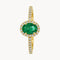 ANILLO ESMERALDA OVAL CON ORLA DE DIAMANTES