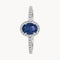 ANILLO ZAFIRO OVAL CON ORLA DE DIAMANTES