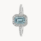 ANILLO ART DECO AGUAMARINA CON DIAMANTES