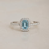 ANILLO ART DECO AGUAMARINA CON DIAMANTES