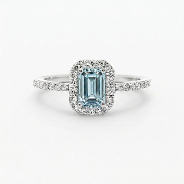 ANILLO ART DECO AGUAMARINA CON DIAMANTES