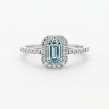 ANILLO ART DECO AGUAMARINA CON DIAMANTES