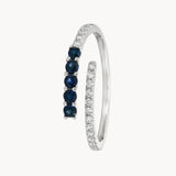 ANILLO ABIERTO CON ZAFIROS Y DIAMANTES