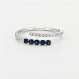 ANILLO ABIERTO CON ZAFIROS Y DIAMANTES