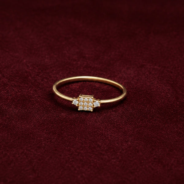 SQUARE RING WITH PAVÉ-SET DIAMONDS