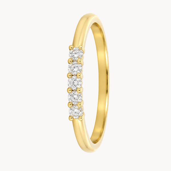 HALF ETERNITY RING WITH FIVE DIAMONDS