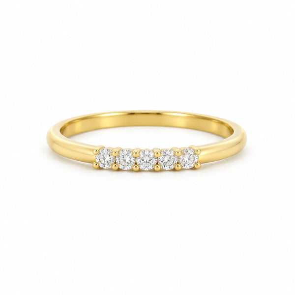 HALF ETERNITY RING WITH FIVE DIAMONDS