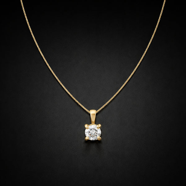 COLGANTE CON DIAMANTE GARRAS 0.30 QUILATES PUNTO DE LUZ CERTIFICADO IGI