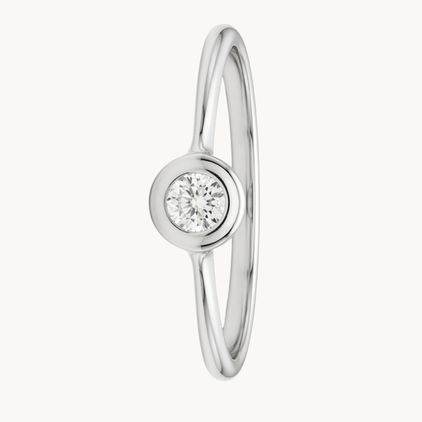 BEZEL-SET DIAMOND SOLITAIRE RING