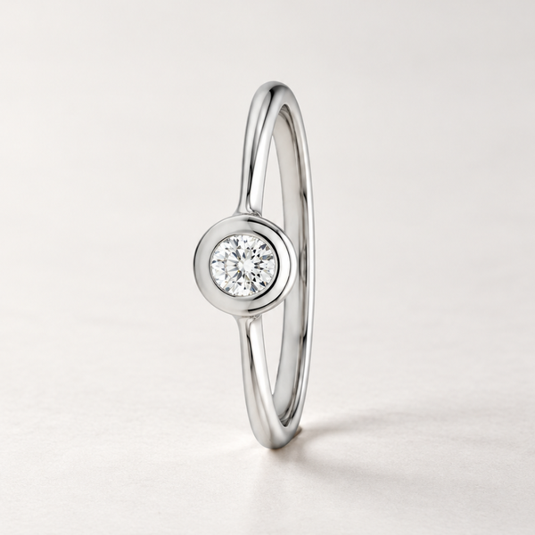 BEZEL-SET DIAMOND SOLITAIRE RING
