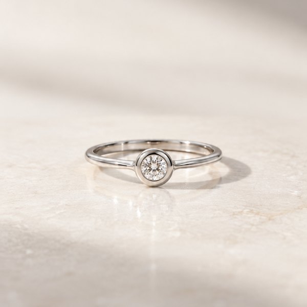 BEZEL-SET DIAMOND SOLITAIRE RING
