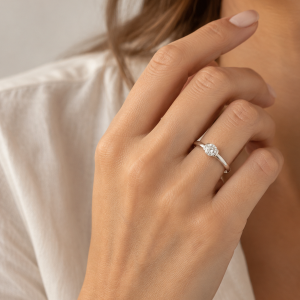 SOLITAIRE RING WITH OPEN HALO