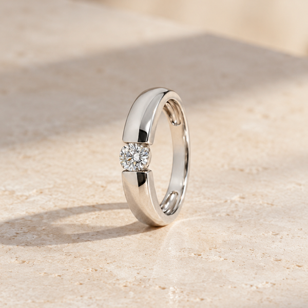 ANILLO SOLITARIO DIAMANTE EN TENSION