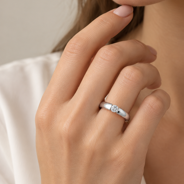 ANILLO SOLITARIO DIAMANTE EN TENSION