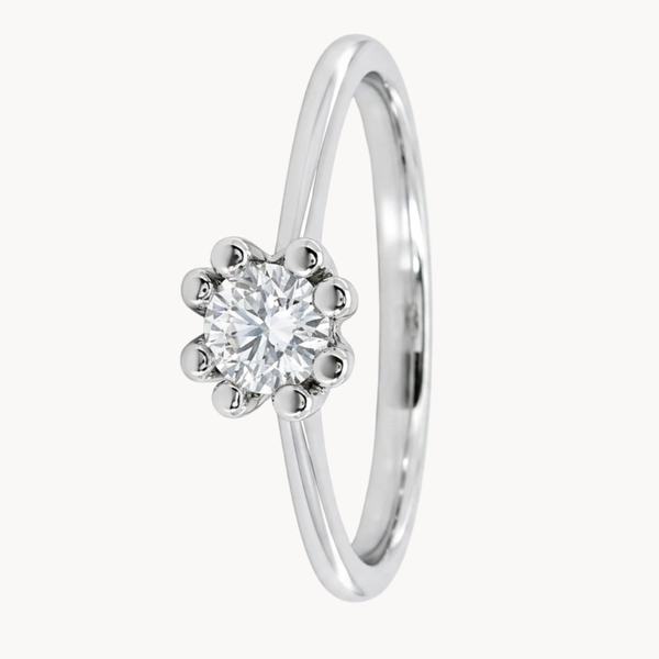 ANILLO SOLITARIO DIAMANTE CON GARRAS DE BOLA