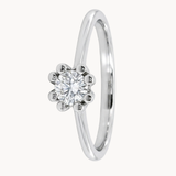 ANILLO SOLITARIO DIAMANTE CON GARRAS DE BOLA