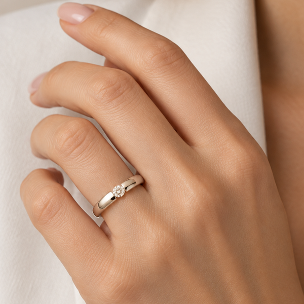 ANILLO SOLITARIO DIAMANTE EN TENSION