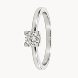 ANILLO SOLITARIO EN GARRAS CUADRADAS