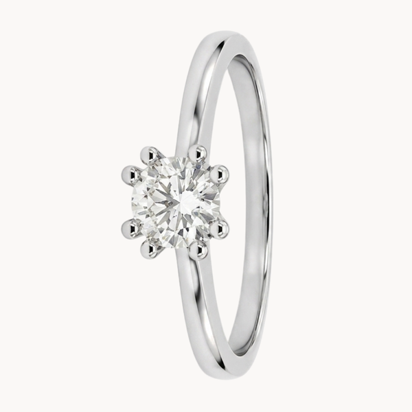 Eight-Prong Diamond Solitaire Ring