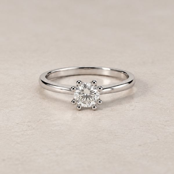 Eight-Prong Diamond Solitaire Ring