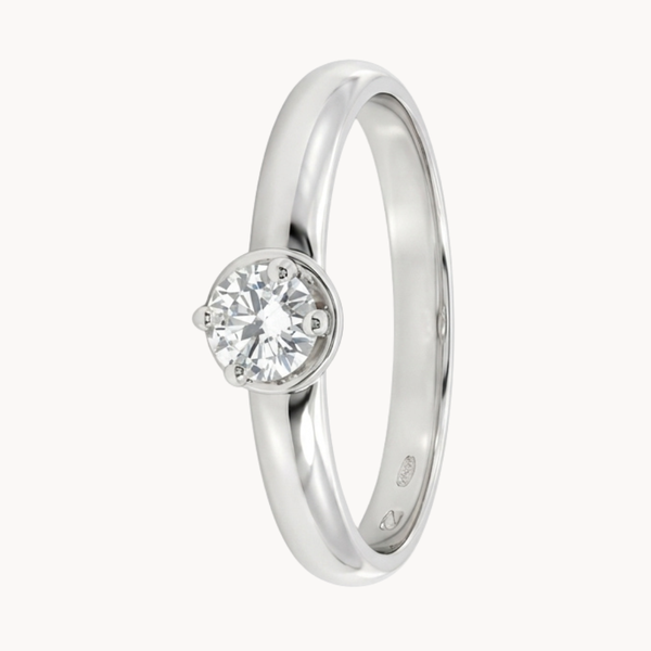 SOLITAIRE RING WITH PLAIN HALO