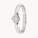 ANILLO SOLITARIO CON ORLA LISA