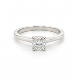 ANILLO SOLITARIO CON DIAMANTE CUATRO GARRAS BANDA AFILADA