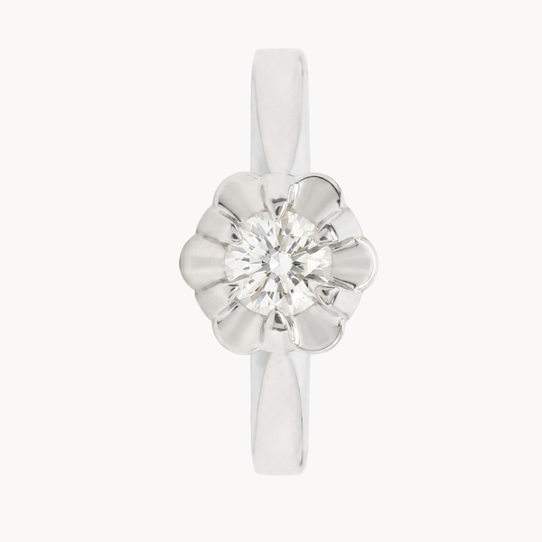 ANILLO FLOR CON DIAMANTE CENTRAL